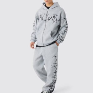 Cotton Polyester Winter Tracksuits (Full Zipper Hoodie with Pants