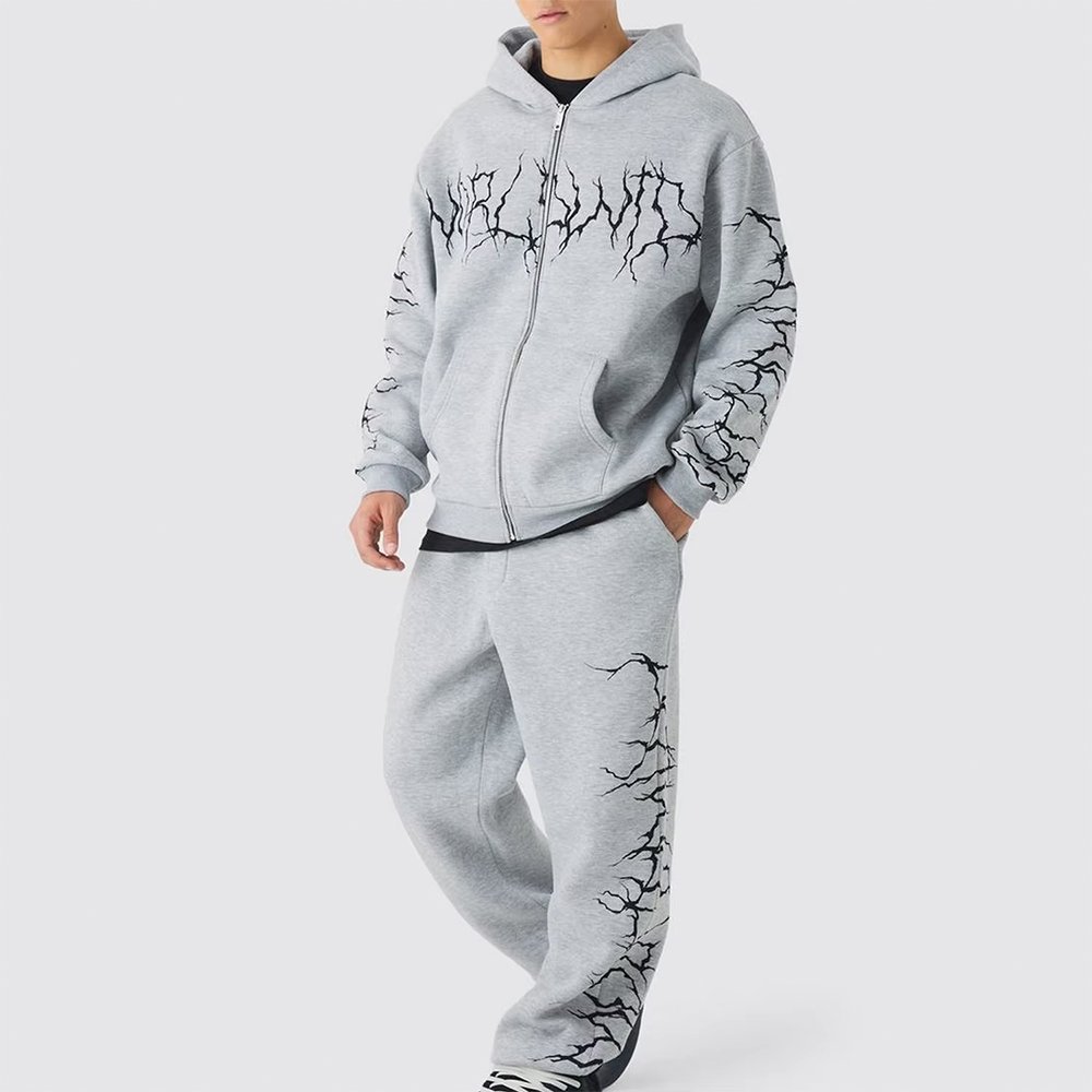 Cotton Polyester Winter Tracksuits (Full Zipper Hoodie with Pants
