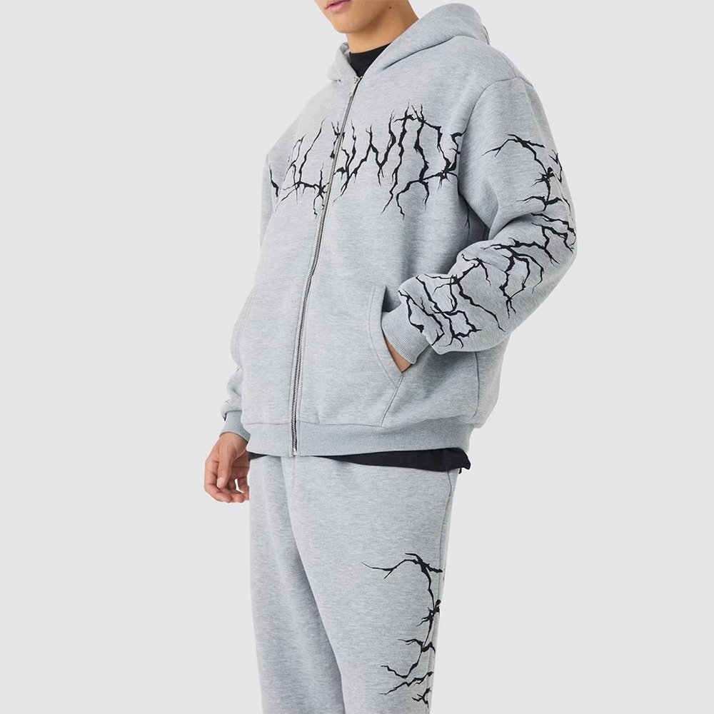 Cotton Polyester Winter Tracksuits (Full Zipper Hoodie with Pants