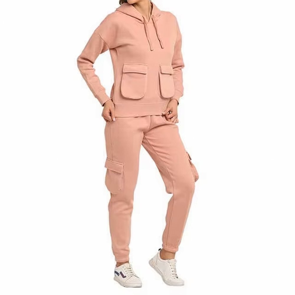 Cargo Pockets Pullover Hoodie with Jogging Pants - Image 3