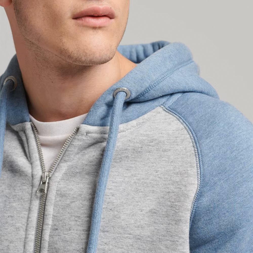 Reglan Cut Sleeve in double color Full Zipper Hoodie - Image 3