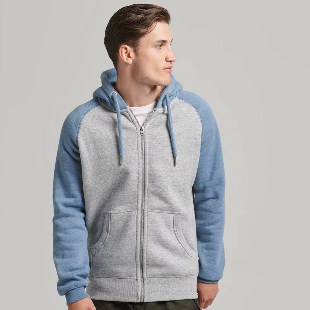 Reglan Cut Sleeve in double color Full Zipper Hoodie - Image 4