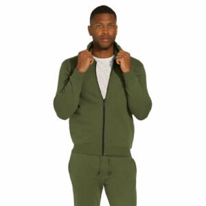 Men's Army Green Winter Full Zipper Hoodie