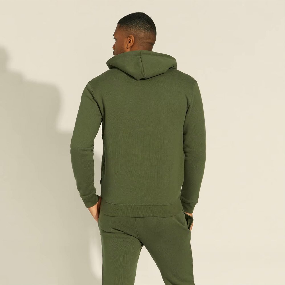 Men's Army Green Winter Full Zipper Hoodie - Image 5