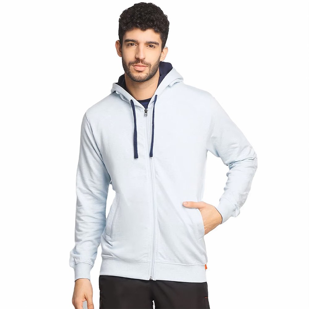 Men's Light Sky Full Zipper Warm Weather Athletic Fit Hoodie